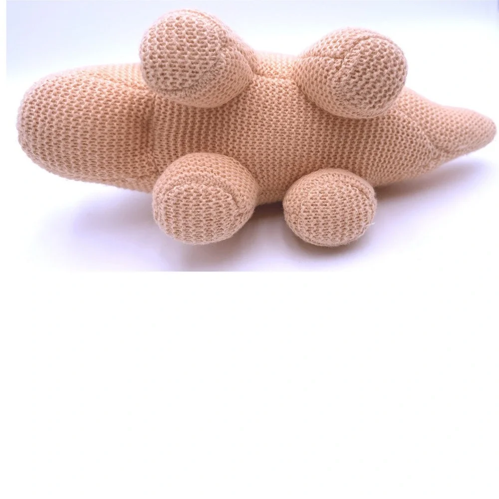 Walmart Spark-Create-Imagine Knitted Triceratops Dinosaur Plush RATTLE Peach 13